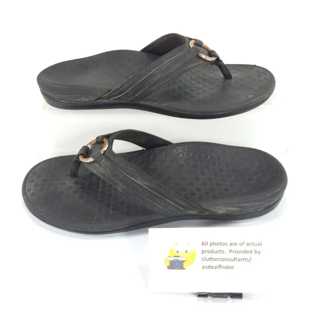 Vionic Tide Aloe Slip On Flip Flop Sandals Womens Size 6 TVW5366 Black